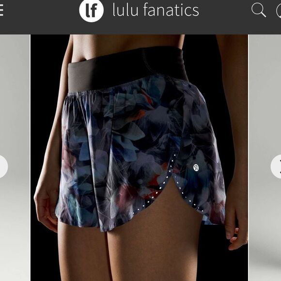 Lululemon Fast and Free Reflective High-Rise Short 3" Sz 4 Floral Graphite Grey - Picture 1 of 5